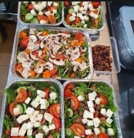 Belmonte's catering garden and Greek salad trays Belmonte's catering garden and Greek salad trays