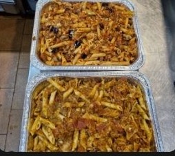 Vegan pasta catering tray from Belmonte's Vegan pasta catering tray from Belmonte's